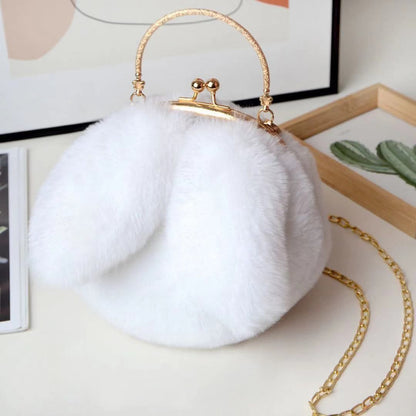 Clip Shoulder Bag Faux Clutch Purse Handbag Soft Plush Messenger Bags 20*18*8 CM