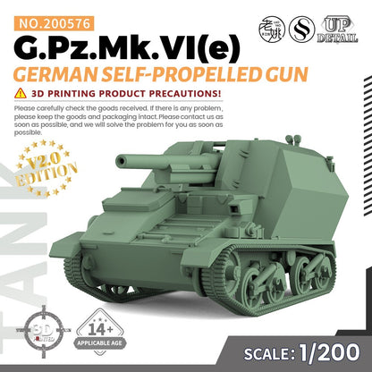 SS200576 1/200 Military Model Kit German G.Pz.Mk.VI(e) Self-Propelled Gun