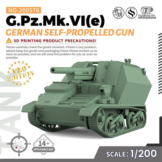 SS200576 1/200 Military Model Kit German G.Pz.Mk.VI(e) Self-Propelled Gun