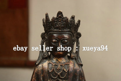 9.4" China Dynasty Bronze Gilt Sit Shakyamuni Sakyamuni Amitabha Buddha Statue
