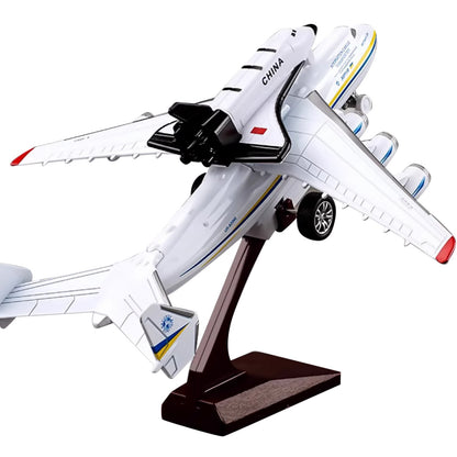 1/400 Soviet An-225 Plane w/Buran Orbiter Model Sound Light Pull Back Toy Decor