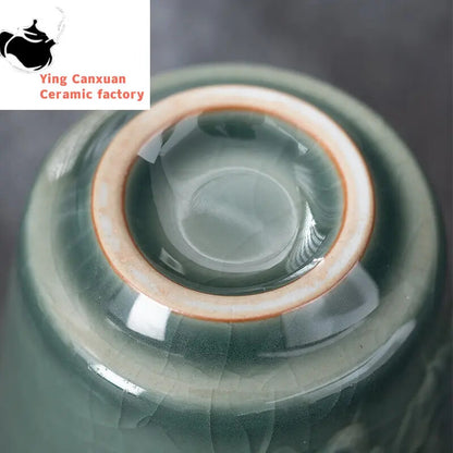 Vintage Ice Split Glaze Master Cup Chinese Ceramic Tea Cup Portable Cups Tea Set