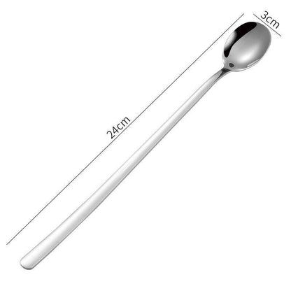 Ice Cream Spoons 304 Stainless Steel Long Handle Coffee Stirring Kitchen Utensil