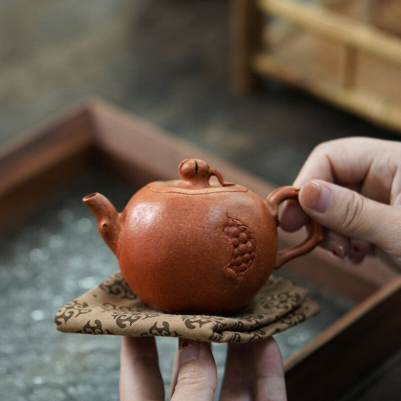 150ml Handmade Tea Pot Health Care Real Yixing Zisha Duan Clay Pot Pomegranate