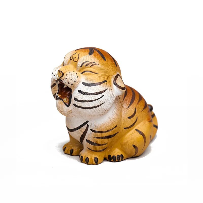 Purple Sand Tea Pet Tiger Ornaments Zodiac Mud Painted Tiger Accessories