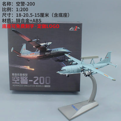 1:200 18CM AVIC KJ-200 AWACS Early Warning Aircraft Diecast Military Plane Model
