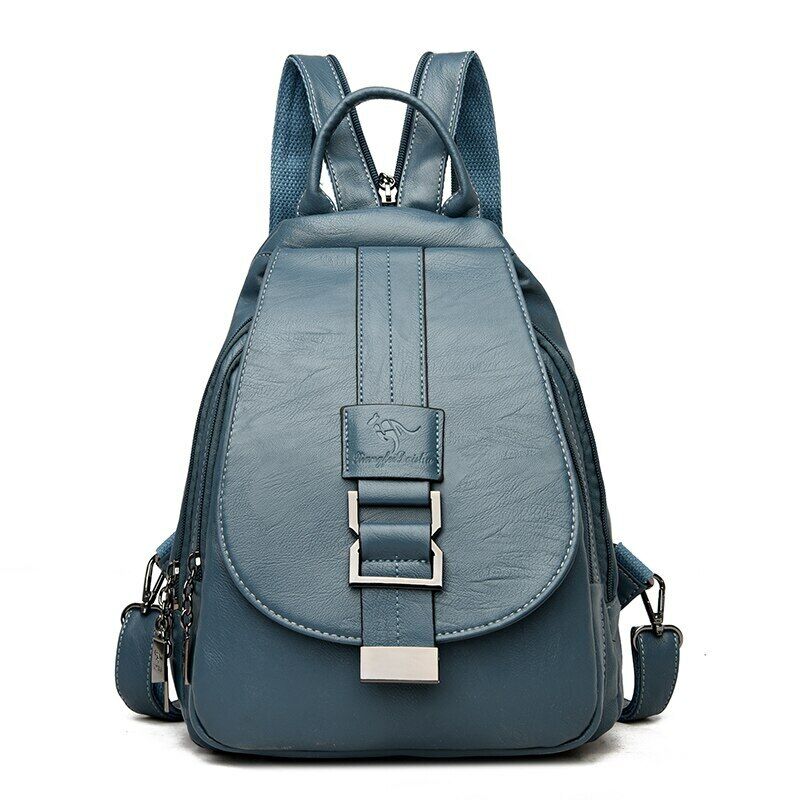 Women Leather Backpacks Female School Bag Travel Back Bag Retro Bagpack