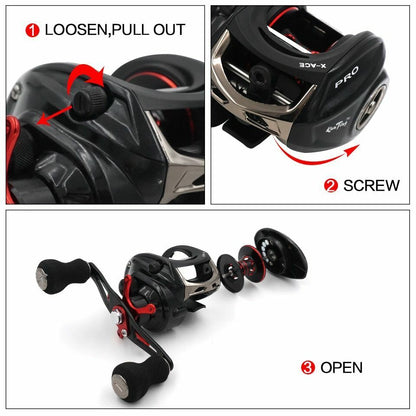 Baitcasting Fishing Reel Equipped Strands Line Braking Power Quality Ultra Light