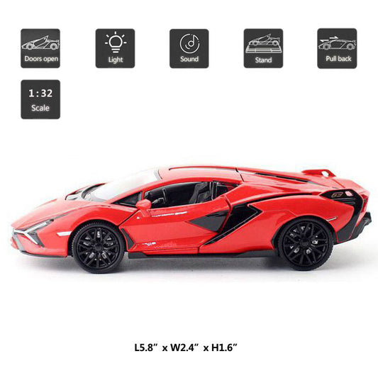 1/32 Lamborghini Sian FKP 37 Model Car Diecast Toy Cars Boys Toys Kids Gifts Red