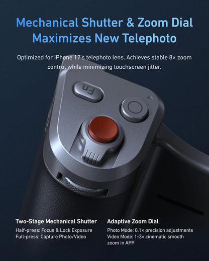 Master Grip Kit for Iphone 17 Pro, Magnetic Phone Camera Grip Powergrip Kit Buil