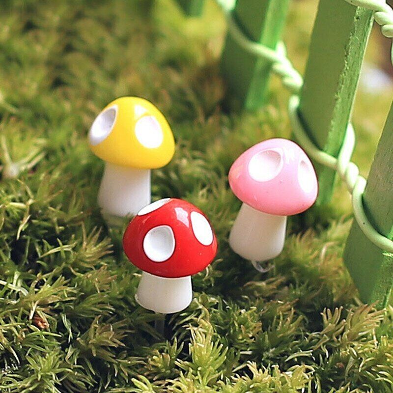 Figurines Mini 10 Pcs Mushroom Garden Ornament Resin Crafts Decor Mushrooms