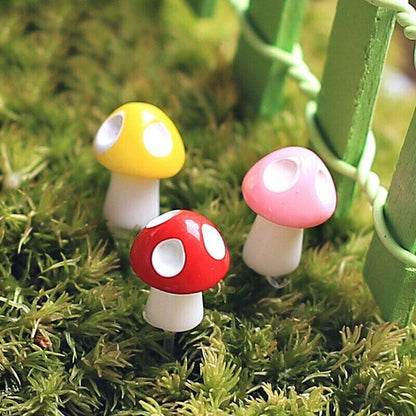 Figurines Mini 10 Pcs Mushroom Garden Ornament Resin Crafts Decor Mushrooms