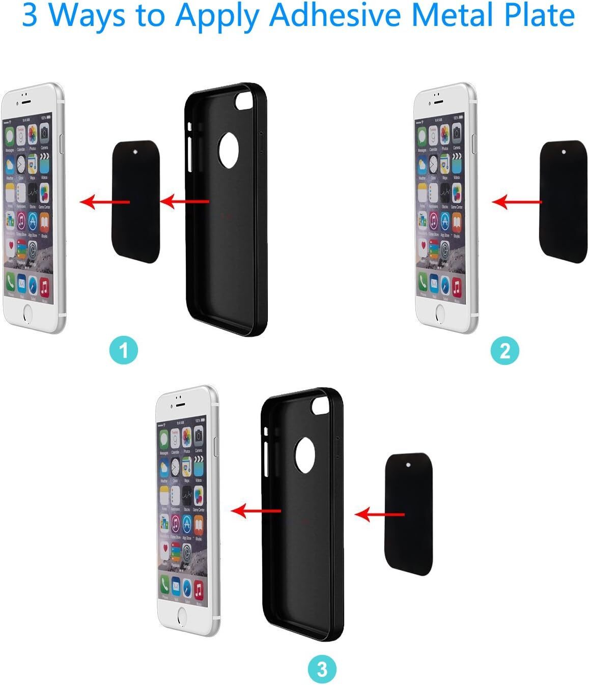 Metal Plates Adhesive Sticker Replace For Magnetic Car Mount Phone Holder