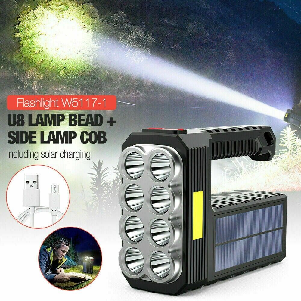 LAMPARA Linterna Potente Recargable Super Brillante de 8 Nucleos +impermeable