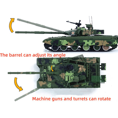 16cm Diecast Alloy 1/72 Chinese PLA ZTZ-99 Main Battle Tank Model Collection