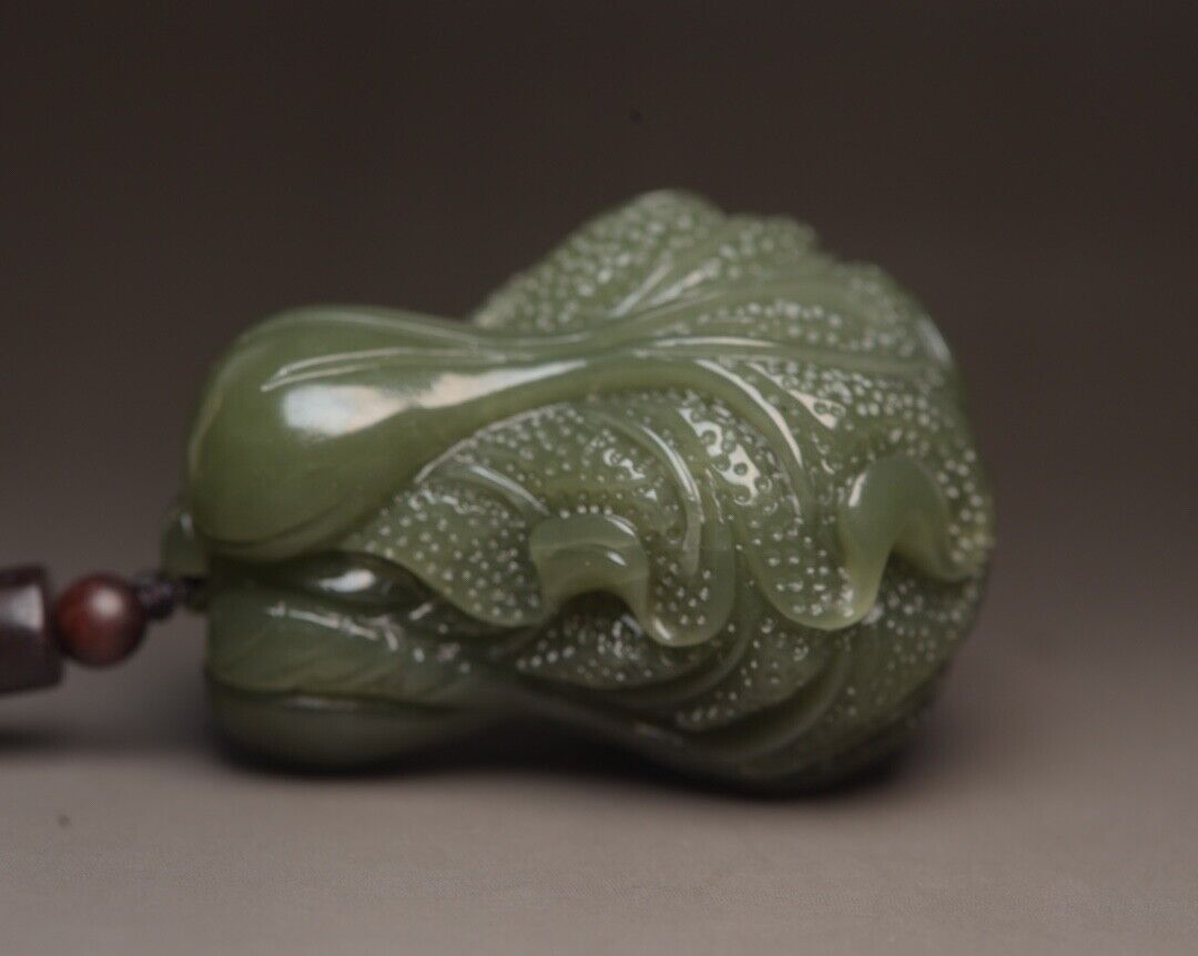Chinese Natural Hetian Jade Carving Chinese Cabbage Exquisite Pendant Jewelry