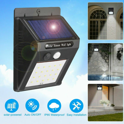 4 Luz LED Solar Para Exterior Con Sensor De Movimiento Jardin Patio Casa Lampara