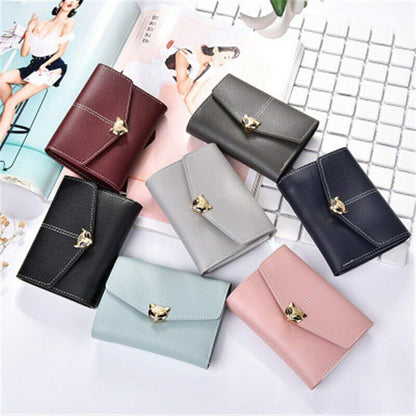 PU Leather Card&ID Holders Wallet Female Purse Clamps Cash Clip Women's Handbags