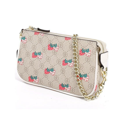 Mini Shoulder Bag Half Moon Underarm Pouch Strawberry Purse 20*5*12 CM Polyester