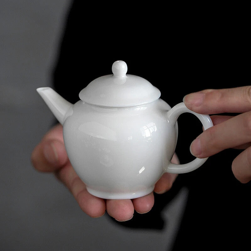 White Porcelain Teapot Household Jade Porcelain Teapot Ceramic Kung Fu Tea Set