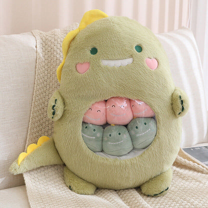 6pcs Plush Toy Inside Cute Cartoon Pillow Bag Animals Toy Cushion Kids Gifts