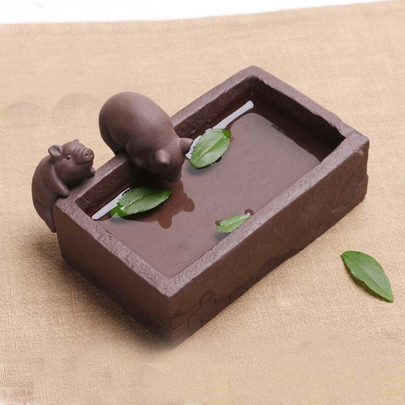 12.3cm Home Decoration Purple Sand Pig Tea Pet Tea Set Kung Fu Tea Accessories
