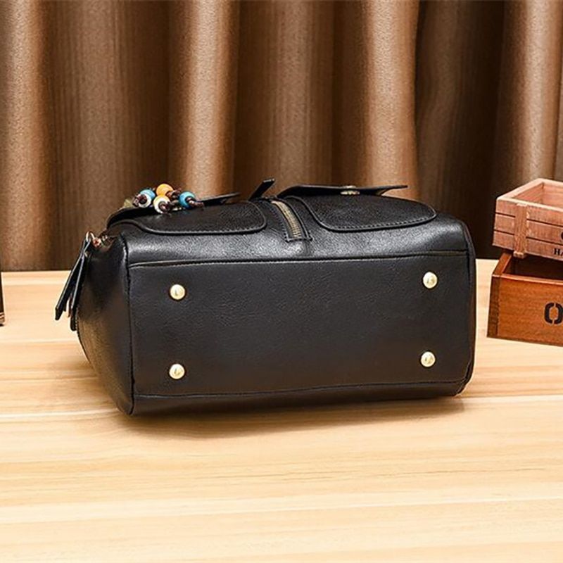Luxury Leather Shoulder Bag Retro Large Crossbody Bag Pillow Shaped Handbag Tote