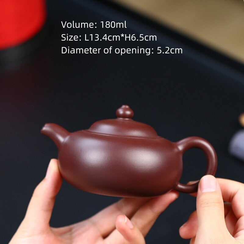 Full Handmade Tea Pot Dezhong Pot Marked True Yixing Zisha Purple Grit Clay New