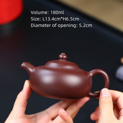 Full Handmade Tea Pot Dezhong Pot Marked True Yixing Zisha Purple Grit Clay New