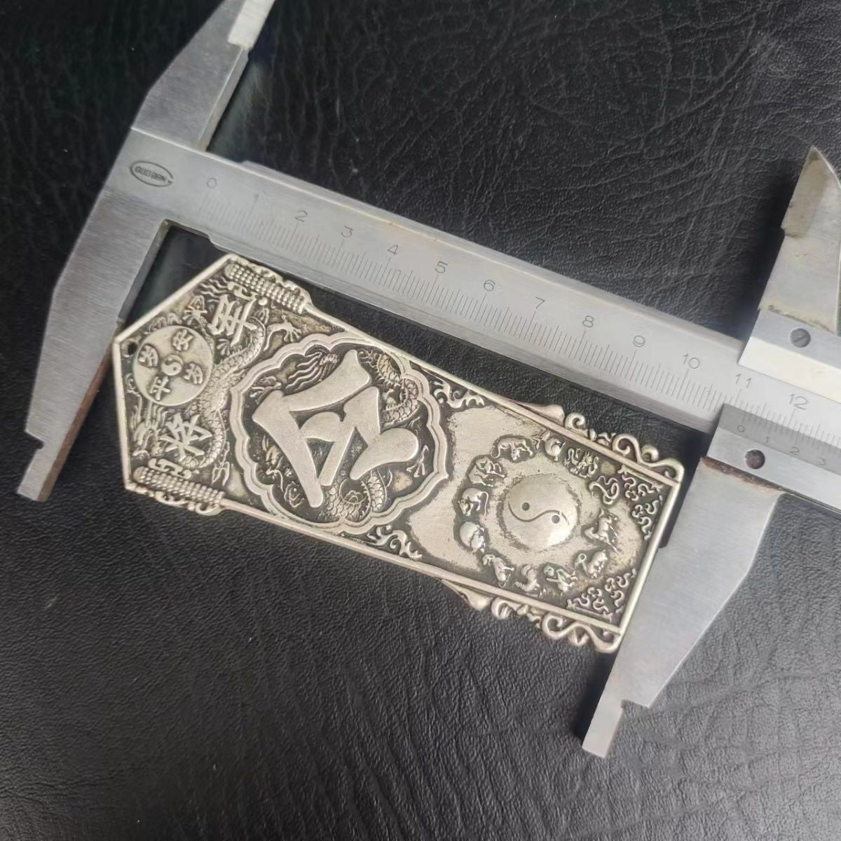 Vintage Tai Sui General Token Silver-Plated Lucky Charm Zodiac