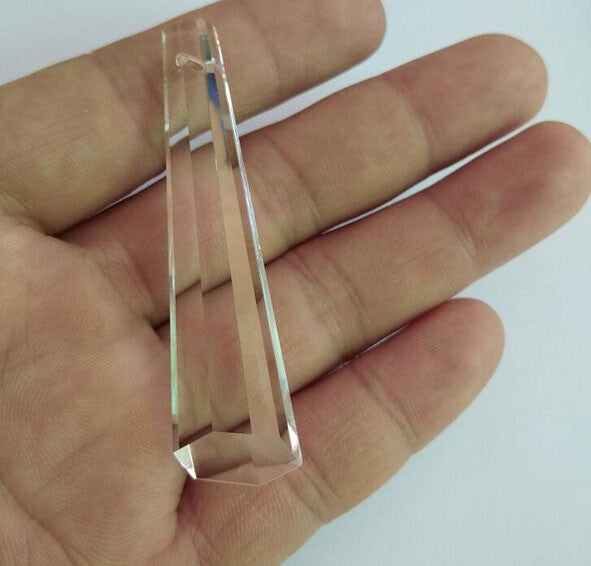 10Pcs 63mm Clear K9 Crystal Icicle Prisms Drop Pendant Prism Parts SunCatcher
