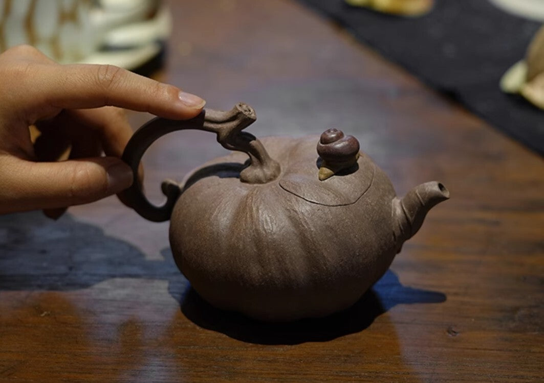 260cc chinese Yixing Handmade Zisha teapot Duan Clay pumpkin Gongfu Hu Tea Pot