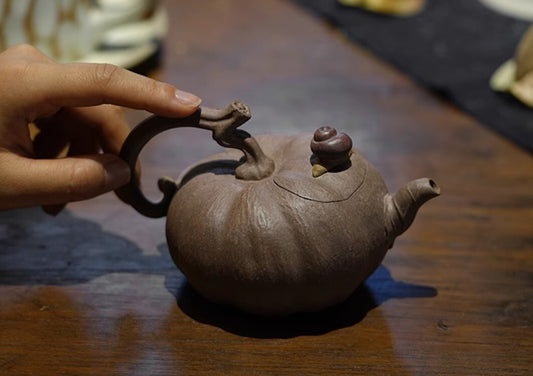 260cc chinese Yixing Handmade Zisha teapot Duan Clay pumpkin Gongfu Hu Tea Pot