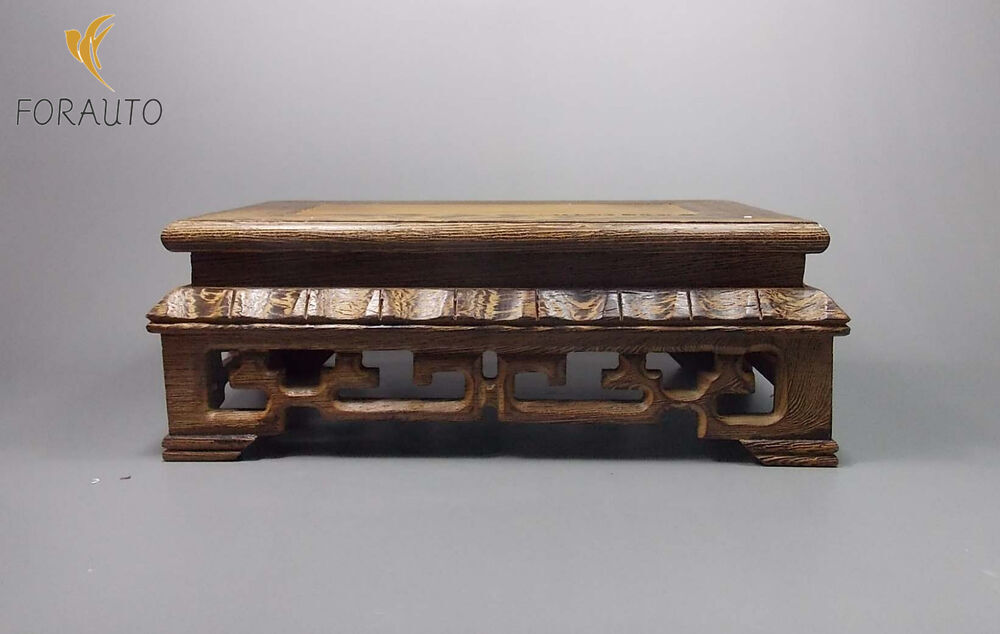 7.4 * 4.5 inch JiChi wooden rectangular base display stand is suitable for vase teapot flower pot -