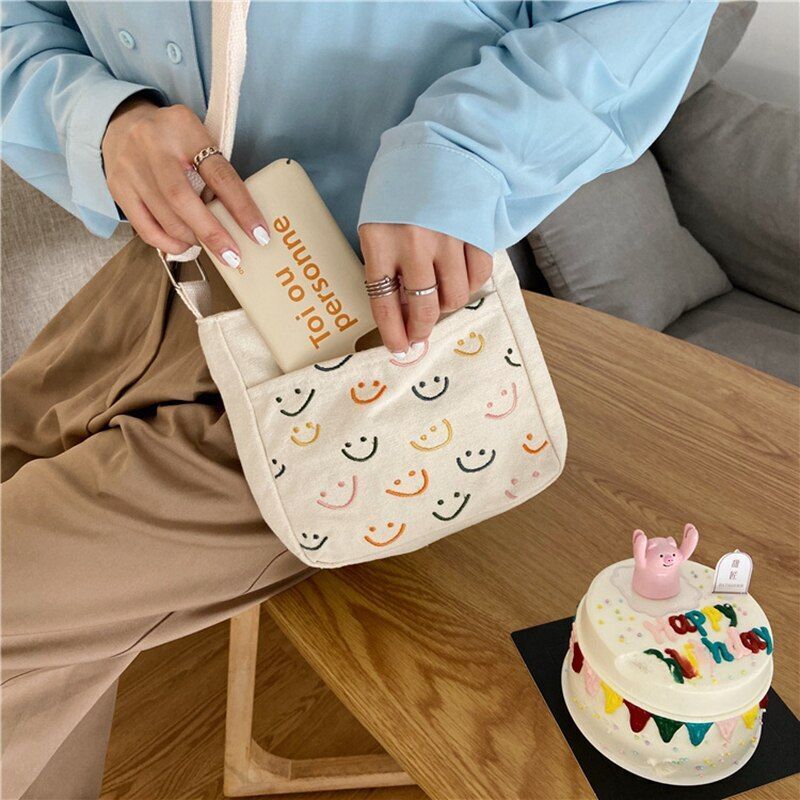 Women Crossbody Bag Classic Cute Shopping Shoulder Bags Casual Canvas Polyester