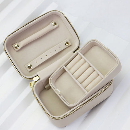 Customized Genuine Leather Earrings Ring Case Jewelry Storage Box 11.5*11.5*6 CM