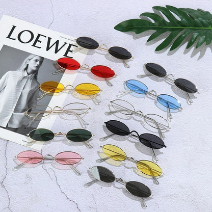 Oval Sunglasses 1pc Design Retro Small Vintage Shades Anti-blue Light Eyeglasses