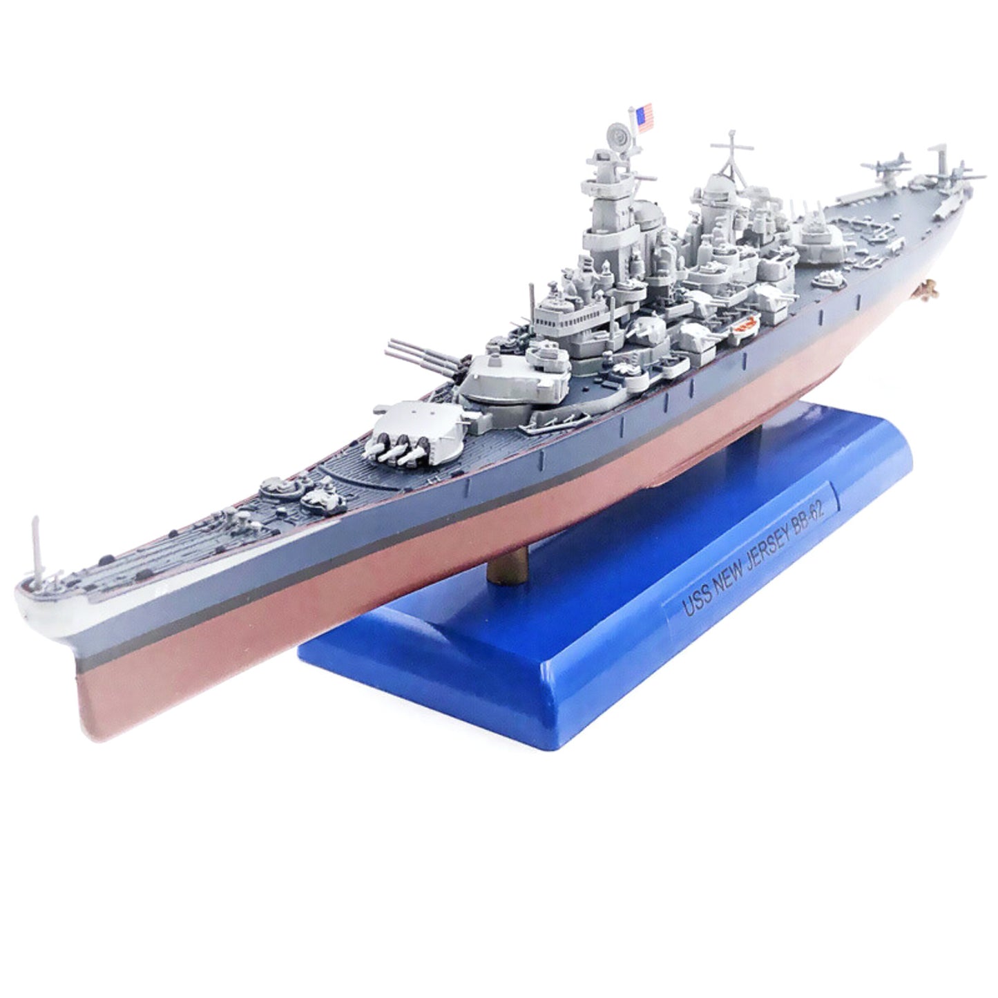 Alloy 1/1000 Scale WWII USS New Jersey BB-62 Battleship Model Collection w/Stand