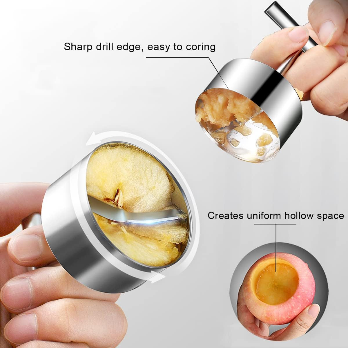2xFruit Corer Removal Tool Remover Fruits Pear Pitter and Vegetable Extractor US
