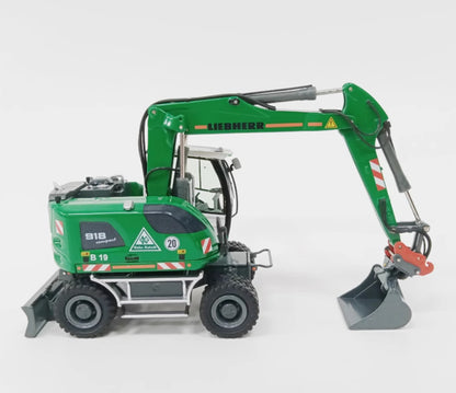 1:50 NZG LIEBHERR A918 Wheeled Excavator Gebr.Kutsch Machine Diecast Model