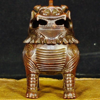 Rare bronze kirin incense burner figure statue collectable table decor Art