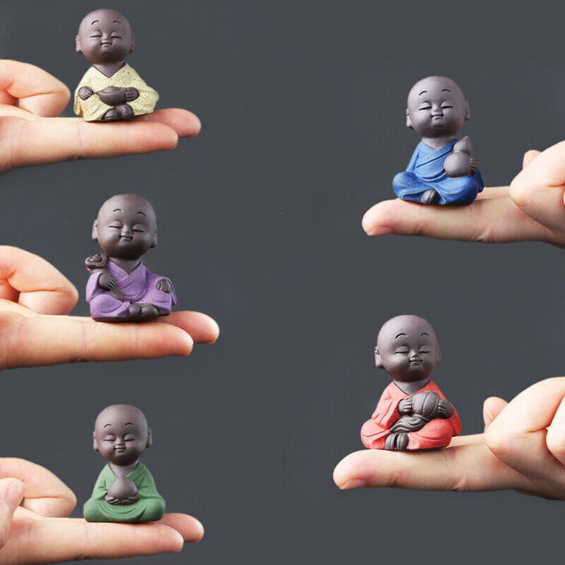 5pcs/lot Little Monk Zisha Tea Pet Lovely House Decoration Tea Play Mascot Boys
