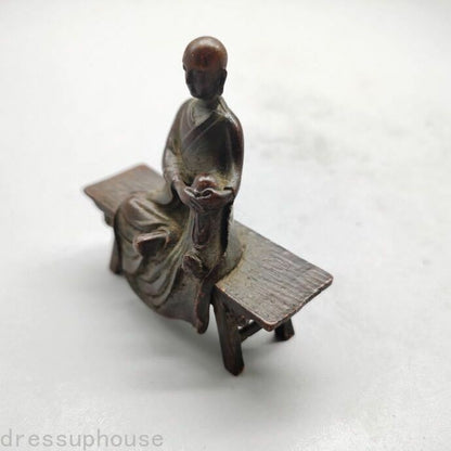 7x7cm Copper Bench Buddha Ornaments Lohan Buddha Tea Table Ornaments