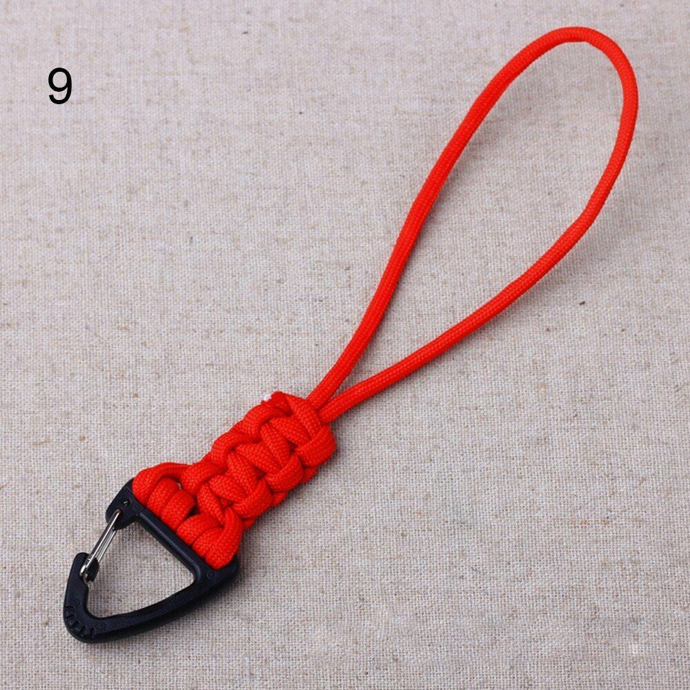 46CM 1 PC Paracord Keychain Lanyard Metal Triangle Buckle Outdoor Cord Carabiner