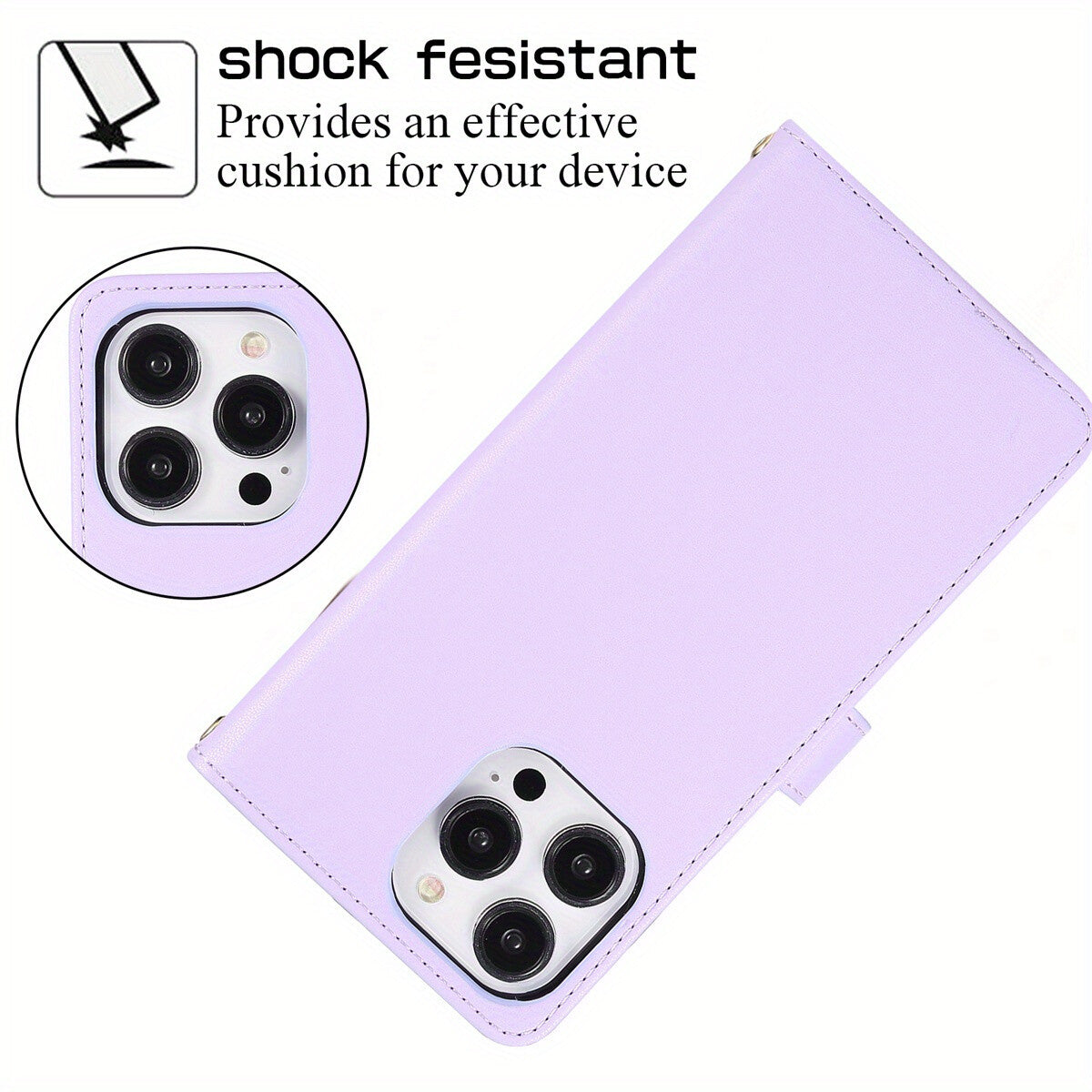 Crossbody Wallet Case for iPhone 16 15 14 13 12 11 Pro Max XR XS 7 8 Plus SE
