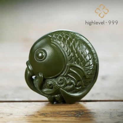 Purple Clay Fish Tea Pet Tea Play Ornaments 4.2cm Tea Table Decoration Statue