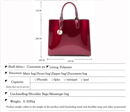Leather Women Handbag Purse Shoulder Zipper Satchel Crossbody Bag Messenger Tote