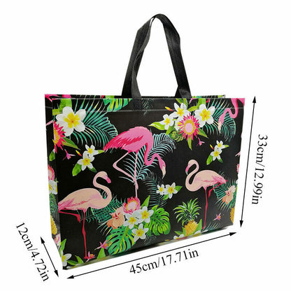 Reusable Shopping Bag Pouch Travel Flamingo Printed Non-woven Fabric Folding Bag