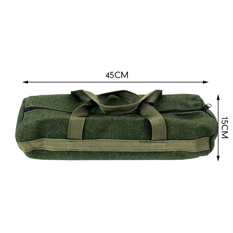 Durable Thick Green Canvas Pouch Tool Bags Storage Organizer Instrument Case