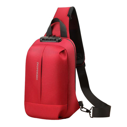 Waterproof Chest Bag Men Anti-theft USB Charging Crossbody Shoulder Bags Travel